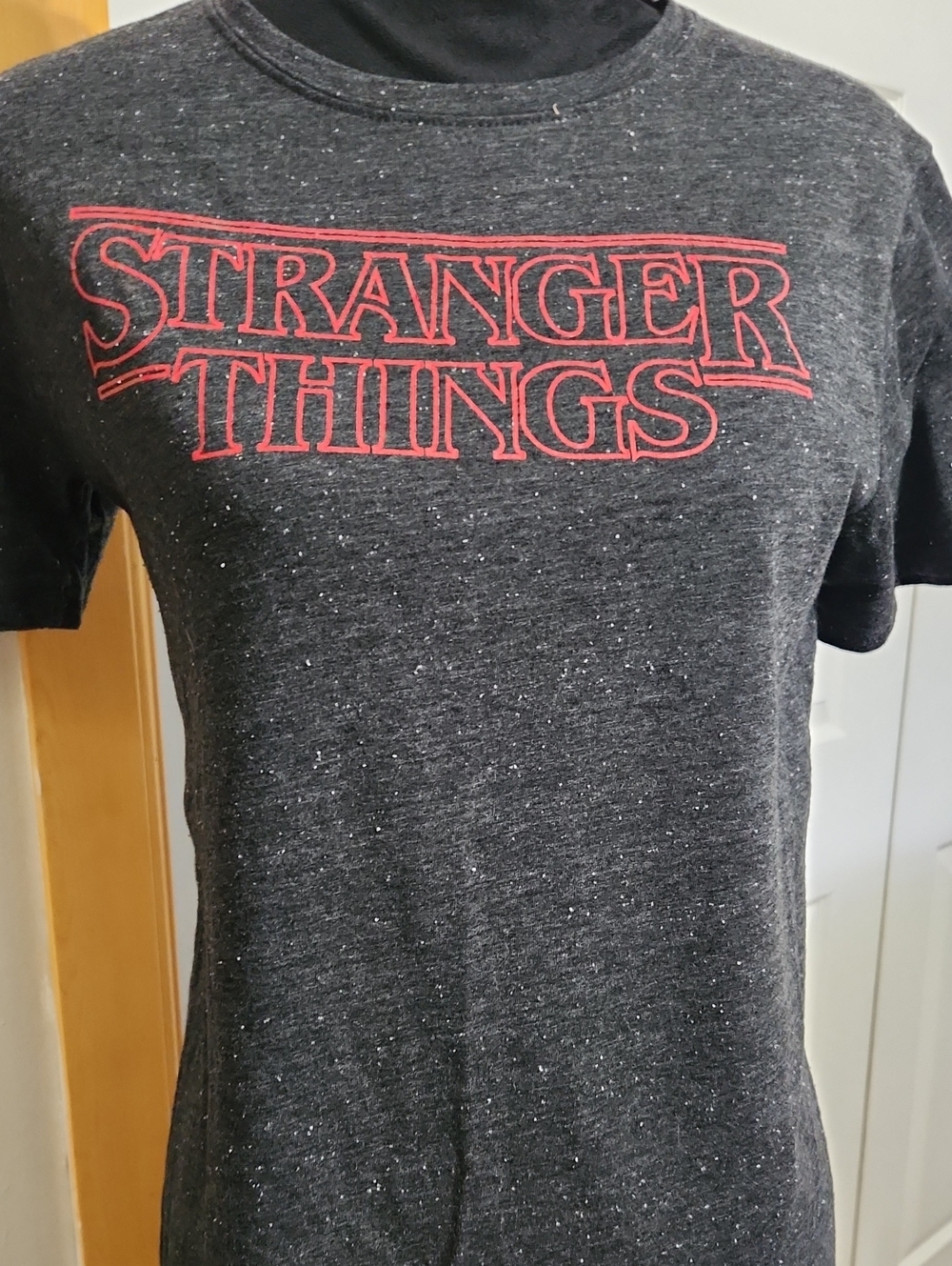 Stranger Things Short Sleeve Tee - Black with Red Logo